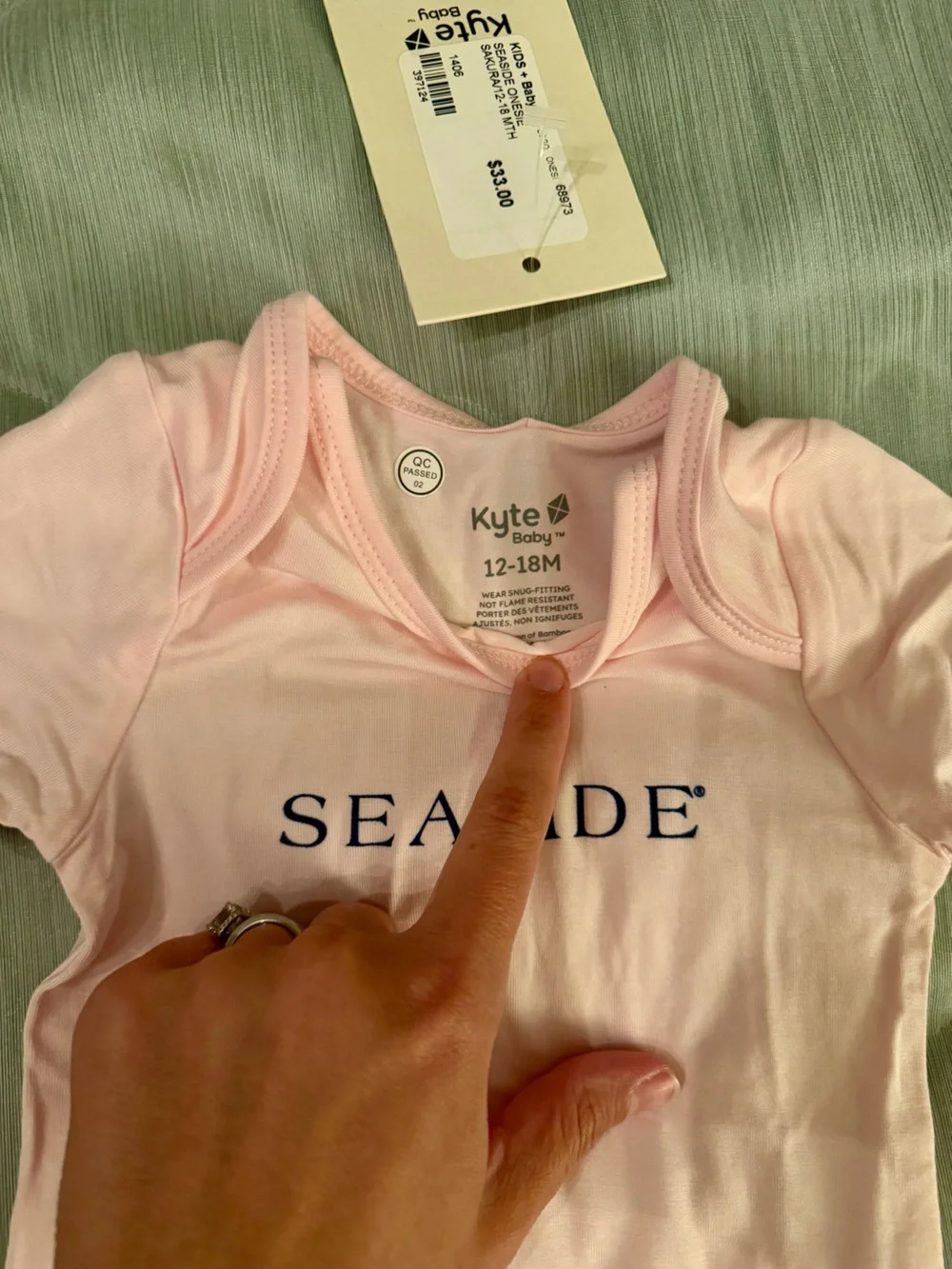 NWT Kyte BABY Light Pink 'SEASIDE' Short-Sleeve Bodysuit